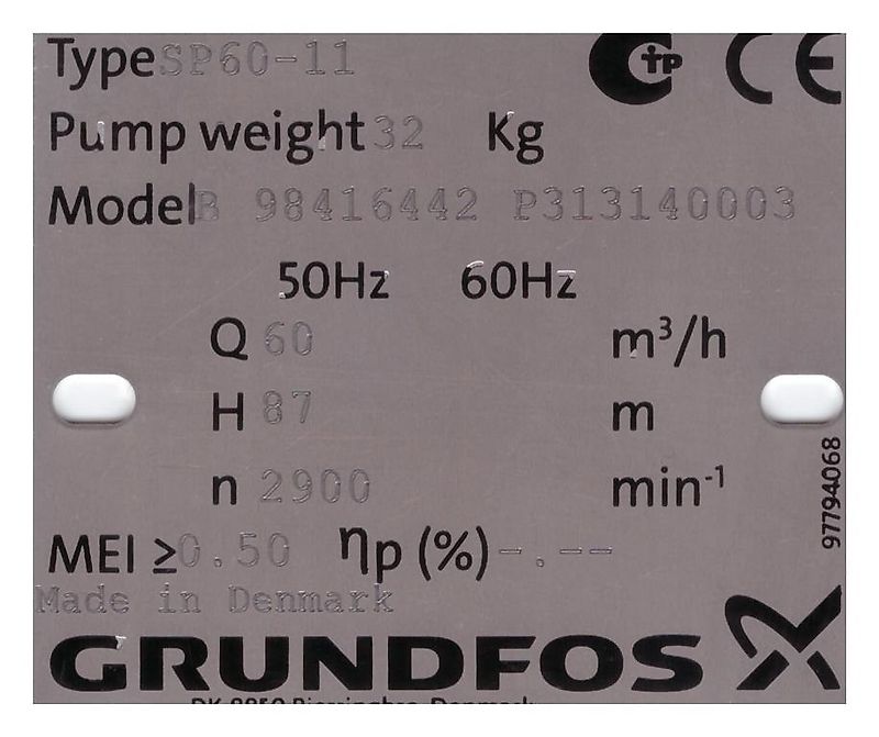 Grundfos SP60/11 - 25 HK
