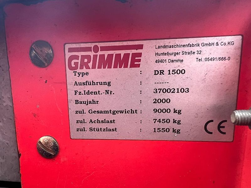 Grimme DR 1500 bunker rooier