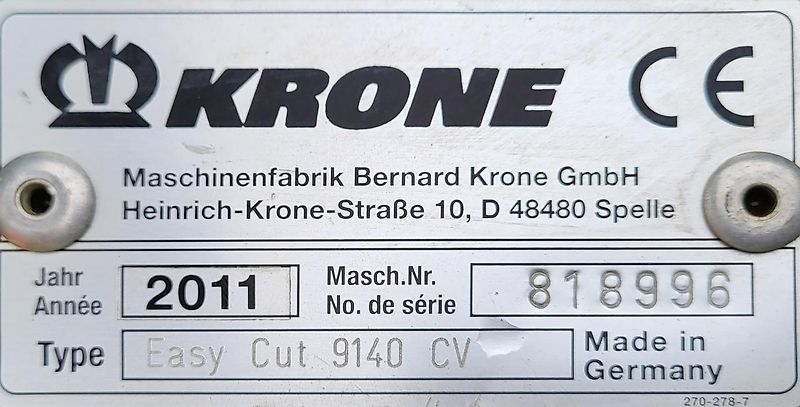 Krone EasyCut 9140 CV