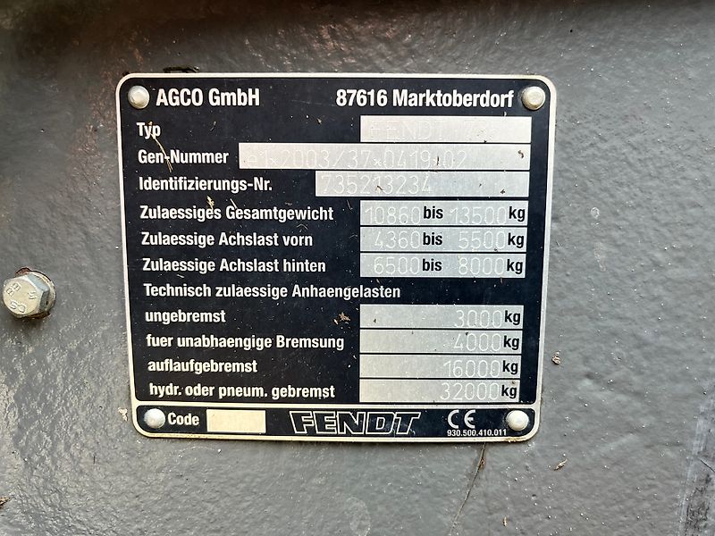 Fendt 720 Profi Plus GPS, Front PTO, MICHELIN 900 MACH X BIB.