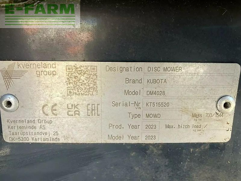 Kubota faucheuse dm 4028
